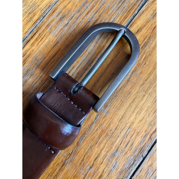 KENNETH COLE New York Dark Brown Leather Belt Mens sz 38 - Picture 5 of 9